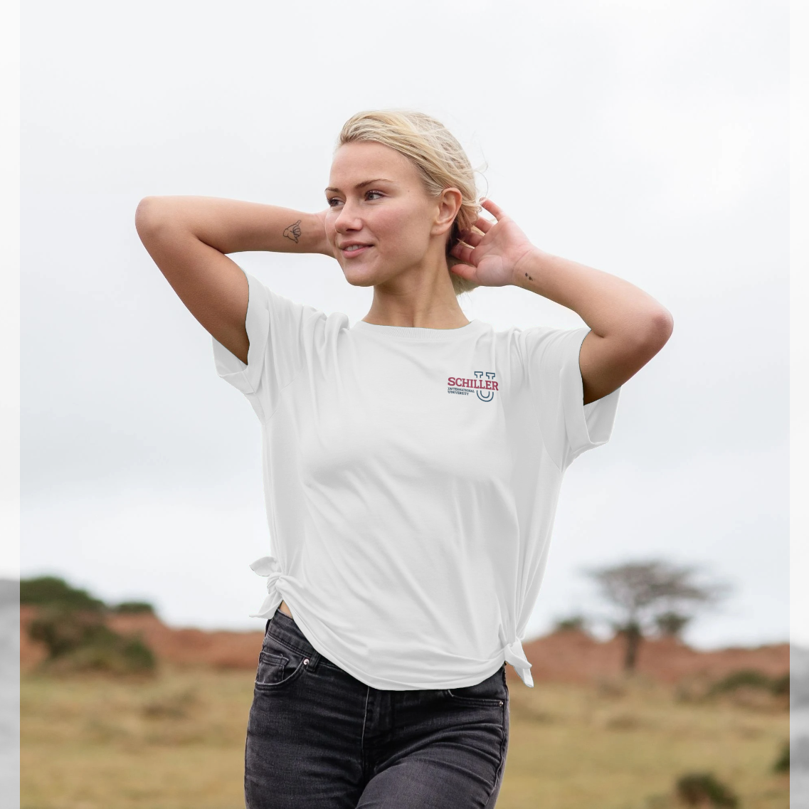 Schiller Branded Women's White Relaxed Fit T-shirt