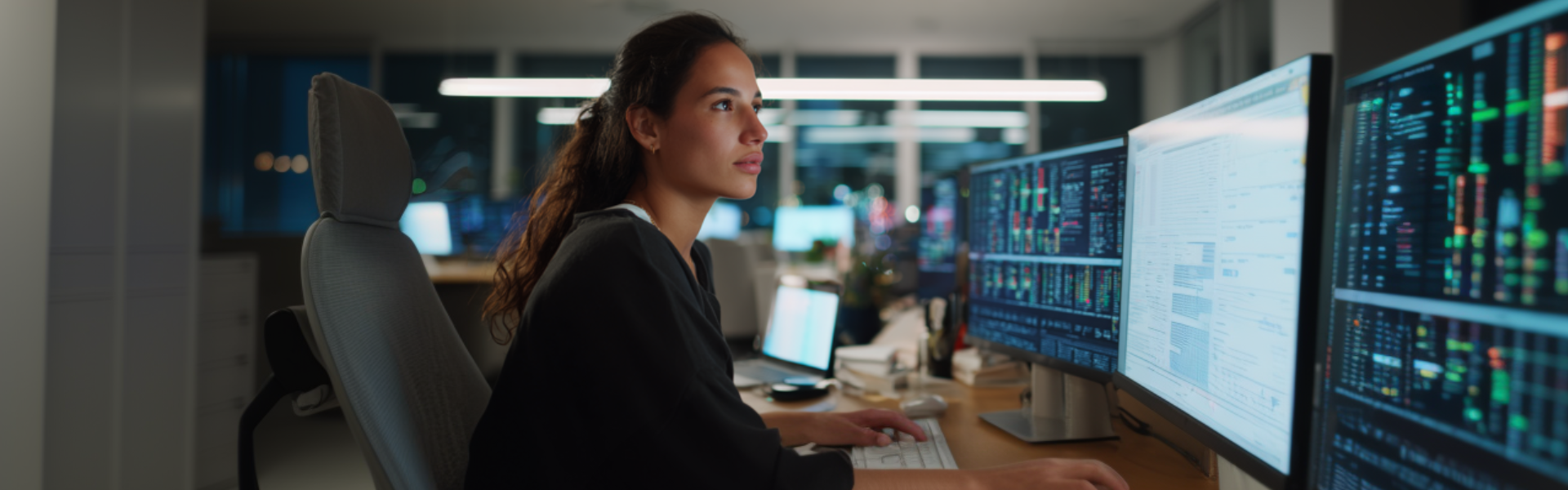 A Master of Science in Data Science student in the computer lab.