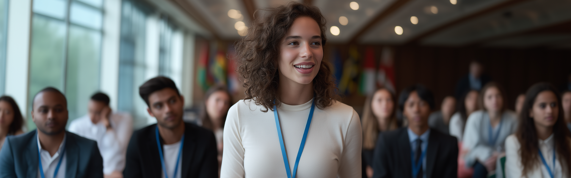 Master of Arts in International Relations and Diplomacy students during an event.