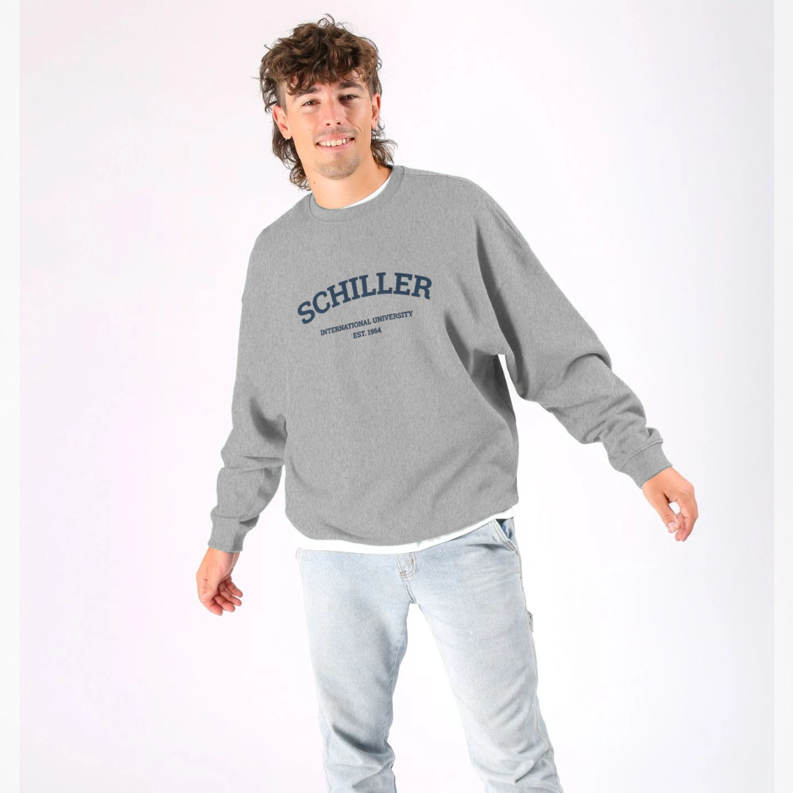 Schiller Branded Men's Classic Gray Oversized Sweatshirt