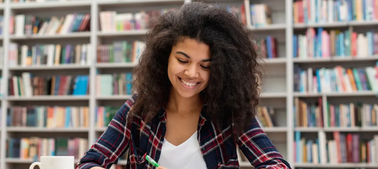 Latin American Student In Library
